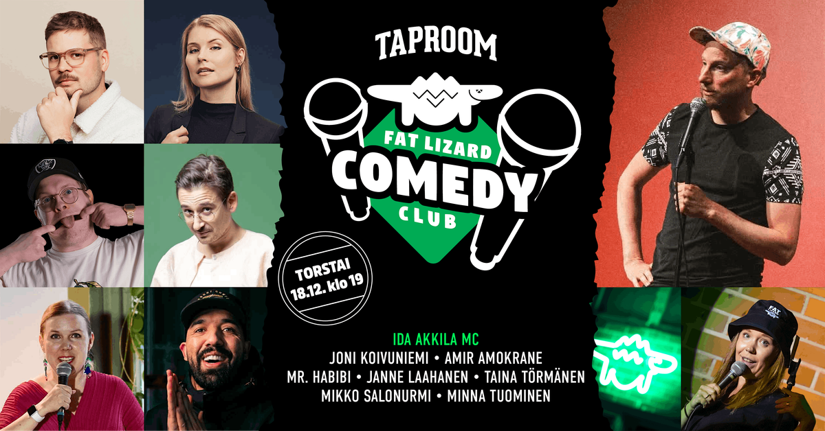 Fat Lizard Comedy Club Joulukuu 2025, 18 December | Event in Espoo | AllEvents