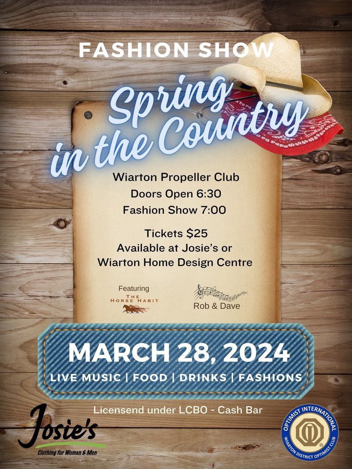Spring in the Country Fashion Show, Wiarton Propeller Club, Events