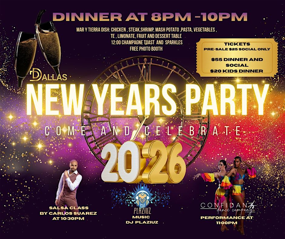 Annual New Year Latin Party- DFW Official Celebration 2026, 31 December | Event in Farmers Branch | AllEvents