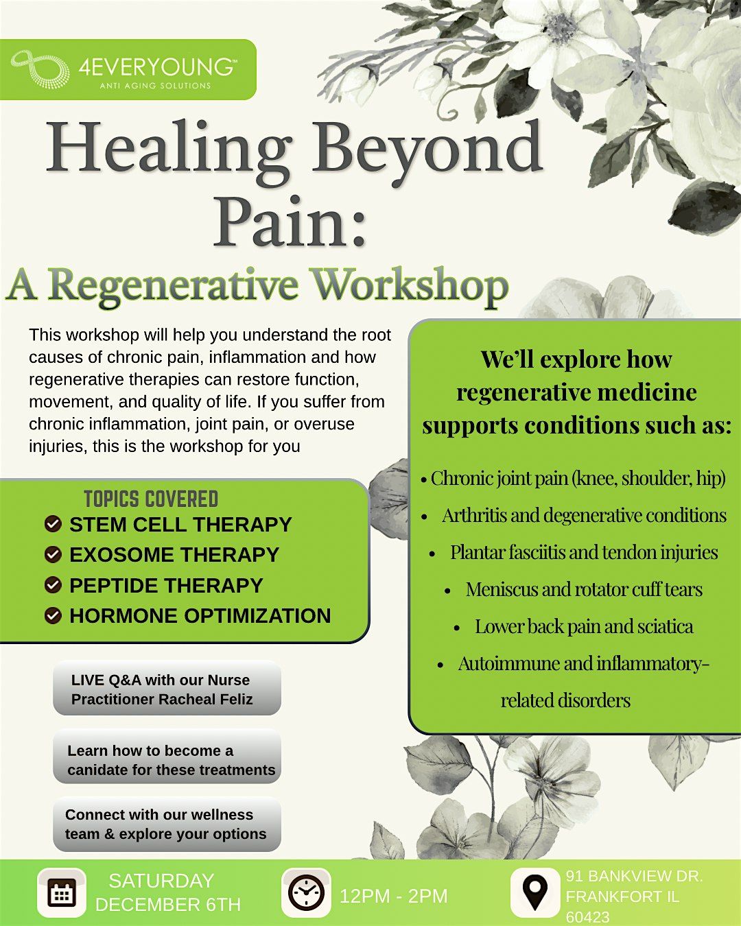 Healing Beyond Pain: A Regenerative Approach, 6 December | Event in Frankfort | AllEvents