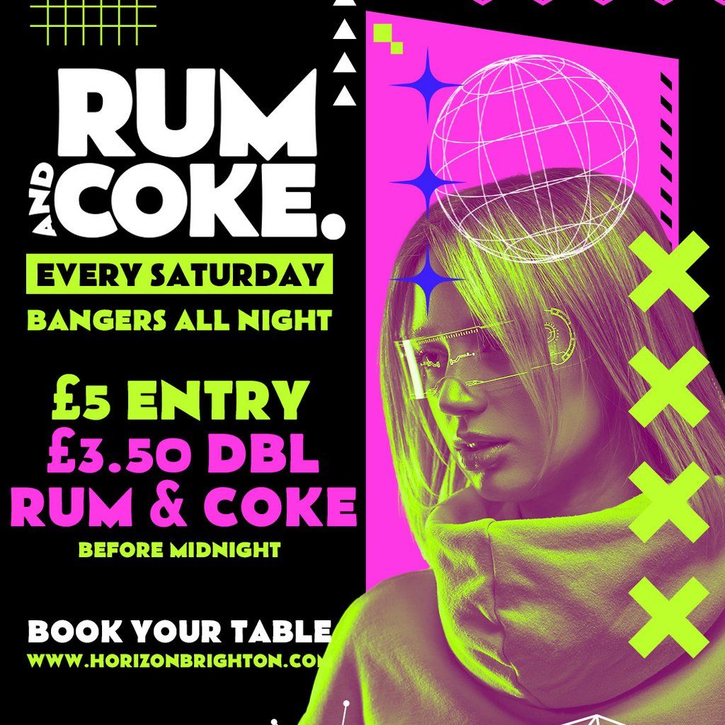 Rum & Coke @ Horizon - 29/11/25, 29 November | Event in Brighton | AllEvents