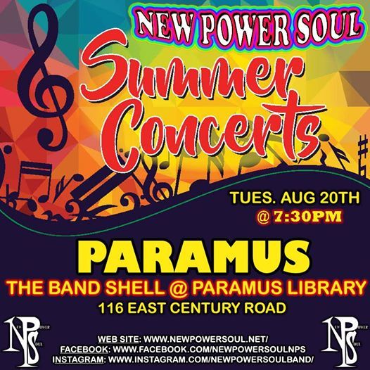 NPS at Paramus Summer Concert Series, Paramus Public Library, 20 August