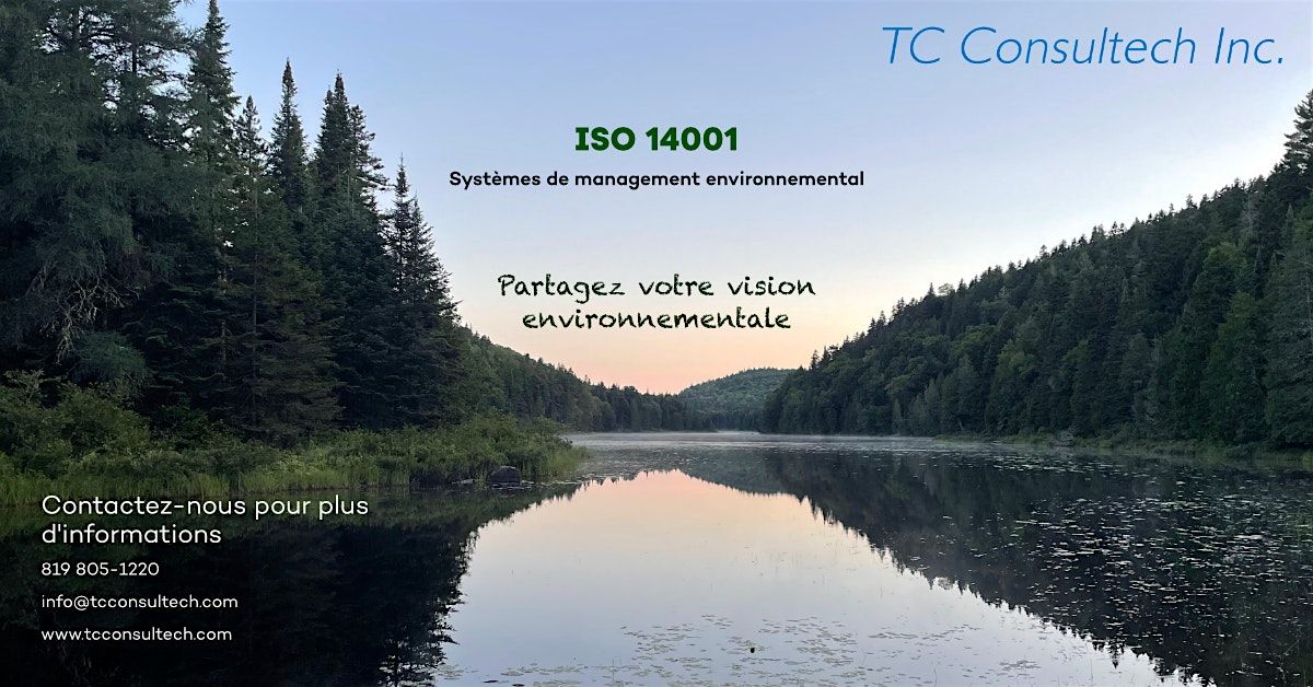 Formation TC Consultech Inc ISO 14001 Système de Management Environnemental, 23 March | Event in Shawinigan