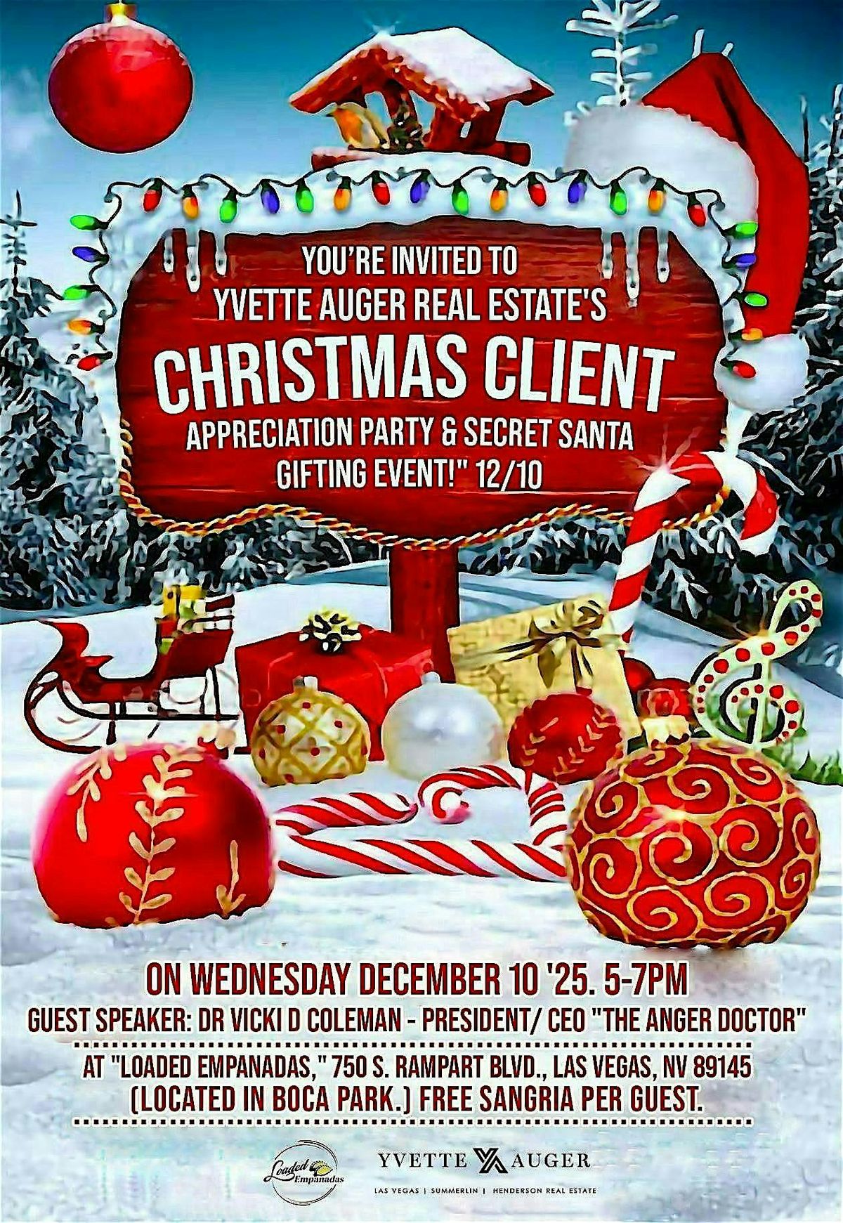 Yvette Auger Real Estate's "Christmas Client Appreciation Party!" 12/10, 10 December | Event in Las Vegas