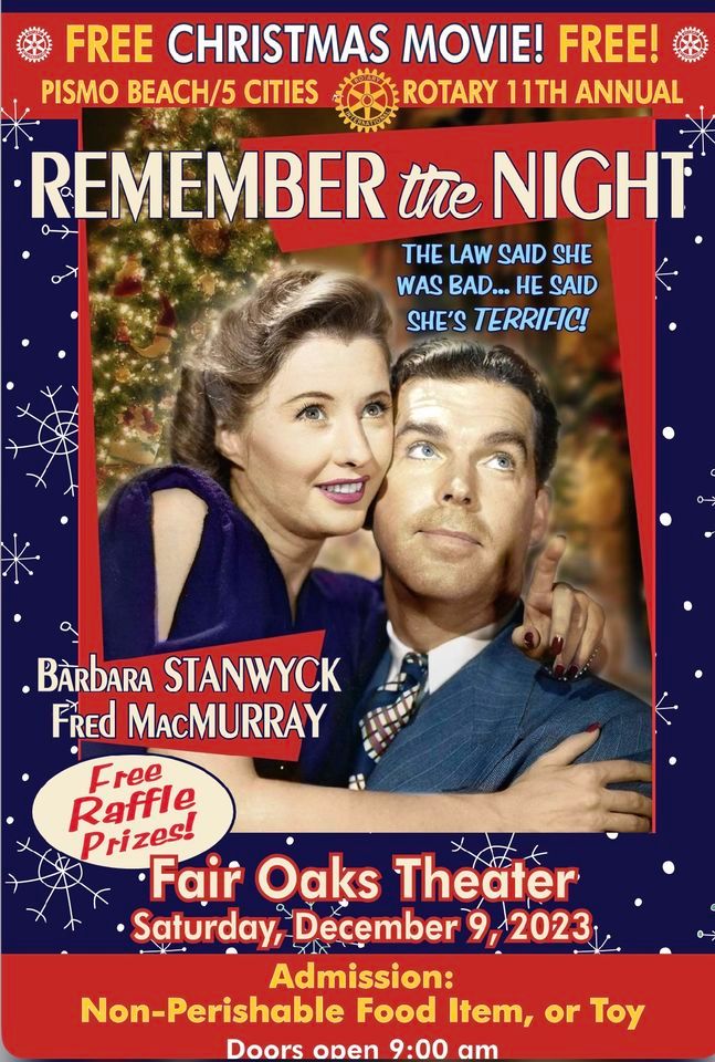 “Remember the Night”, staring Fred MacMurray and Barbara Stanwyck