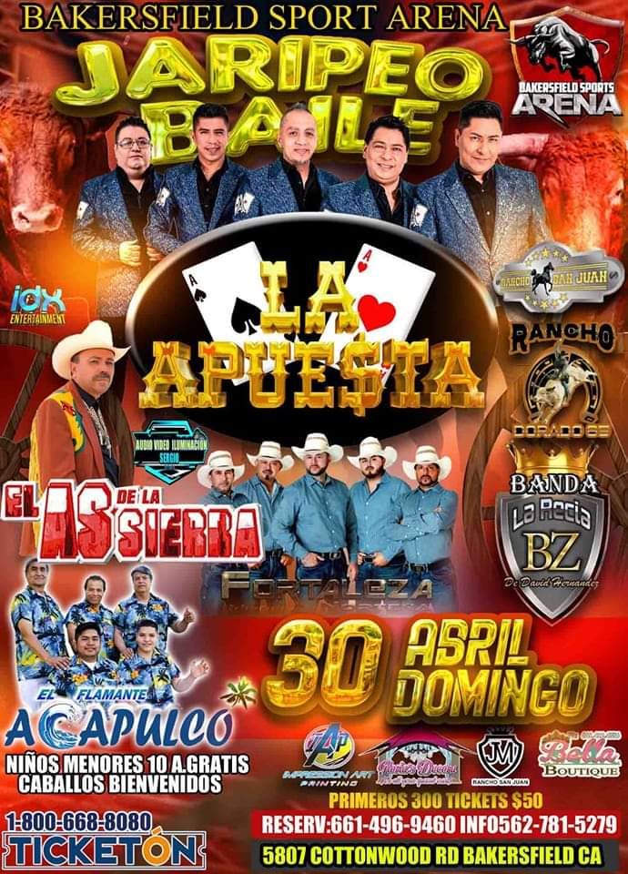 ESPECTACULAR JARIPEO Y BAILE GRUPO LA APUESTA ,EL AS DE LA SIERRA Y