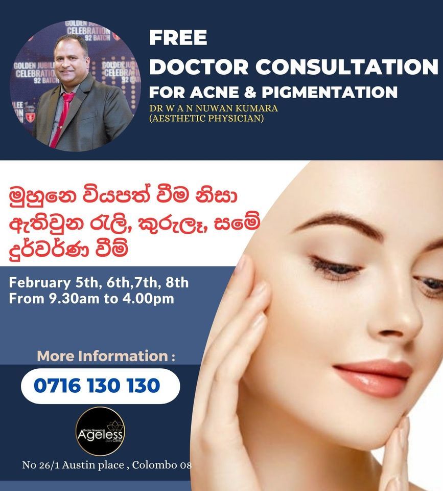 Free consultation specially for acne and pigmentations, Ageless Skin