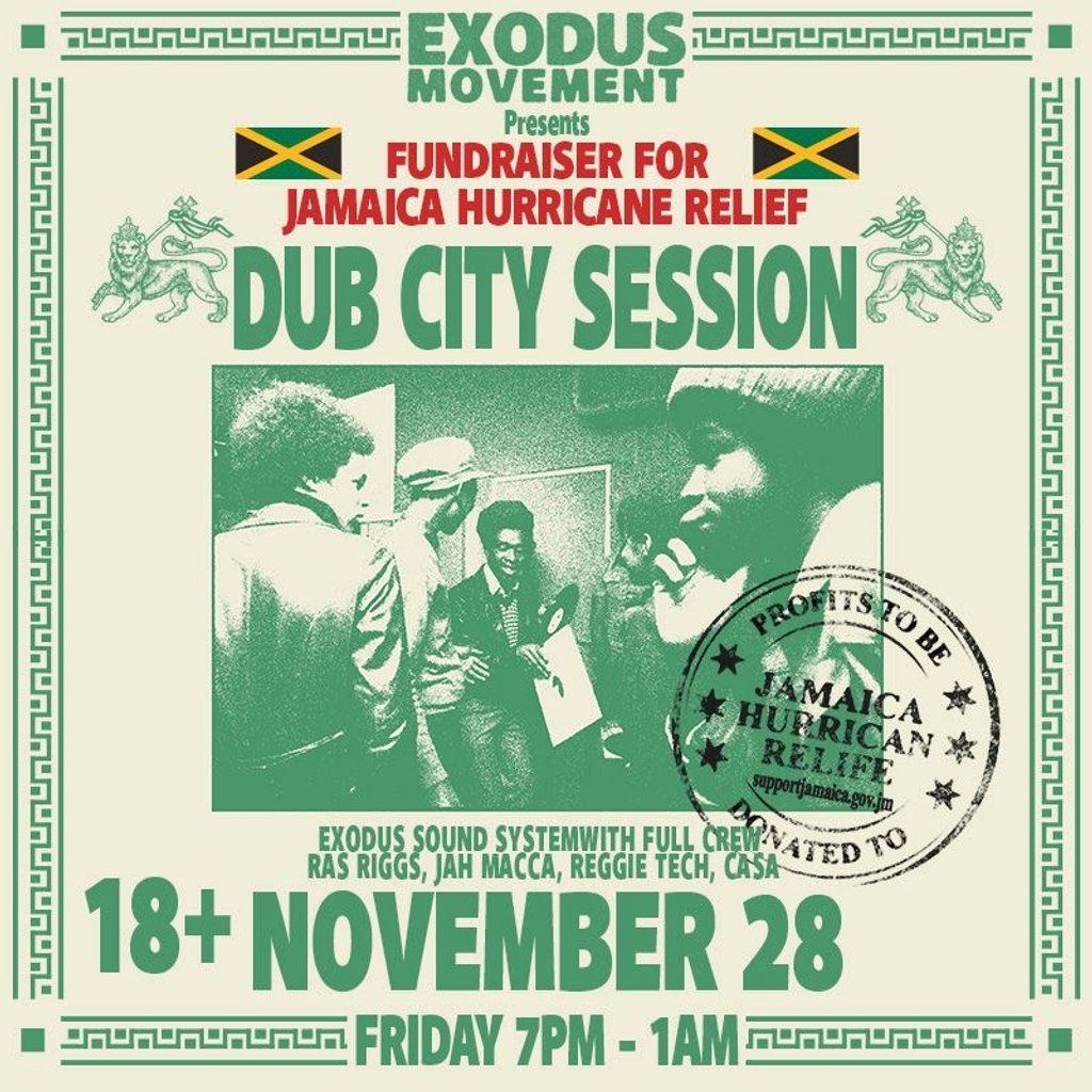 Dub City Session - EXODUS Sound System Jamaica Releif Fundraiser, 28 November | Event in Wolverhampton | AllEvents