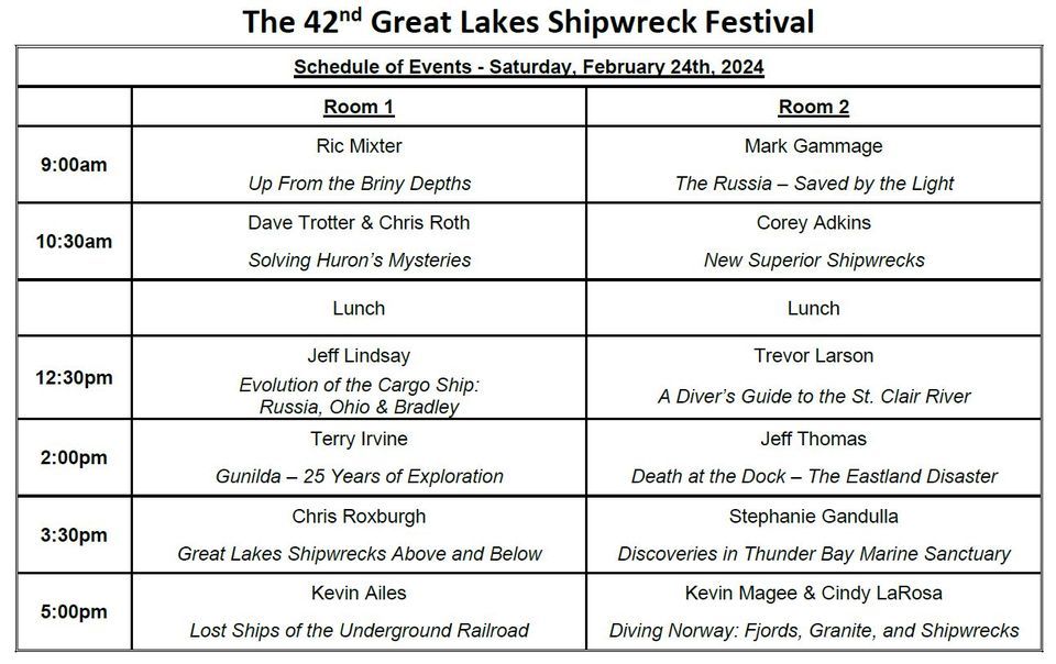 42nd annual Great Lakes Shipwreck Festival, Embassy Suites Detroit