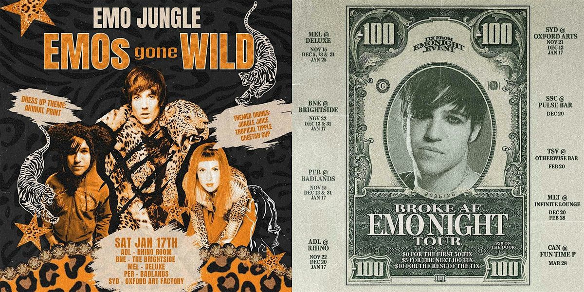 EMO JUNGLE: EMO'S GONE WILD BROKE EMO NIGHT MELBOURNE, 17 January | Event in Moonee Ponds | AllEvents