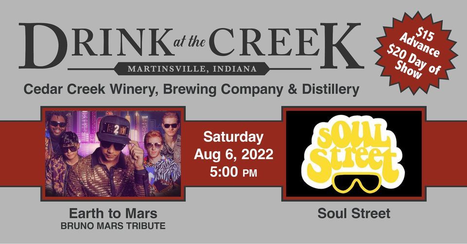 Earth To Mars Bruno Mars Tribute With Soul Street Cedar Creek Winery Eatery Martinsville August 6 22 Allevents In