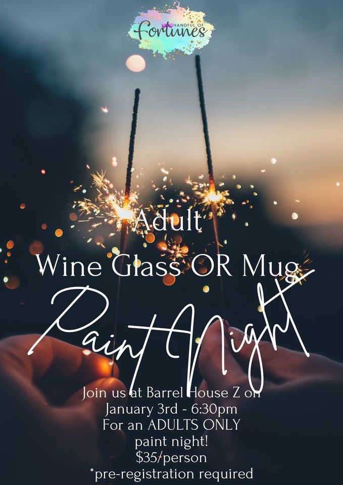 Wine glass or Mug Paint Night for Adults, Barrel House Z, Weymouth, January 3 2024 AllEvents.in