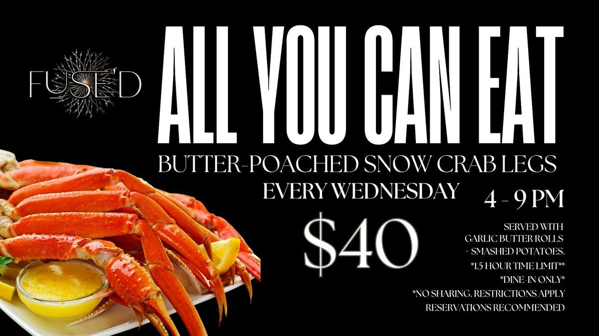 All You Can Eat Butter-Poached Snow Crab Legs Wednesday Night at Fuse'd, 10 December | Event in Plainfield