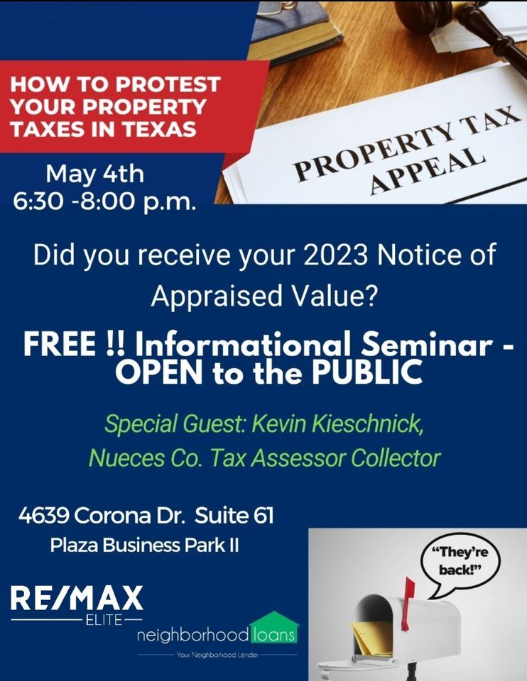 HOW TO PROTEST YOUR PROPERTY TAXES, RE/MAX Elite Corpus Christi, 4 May