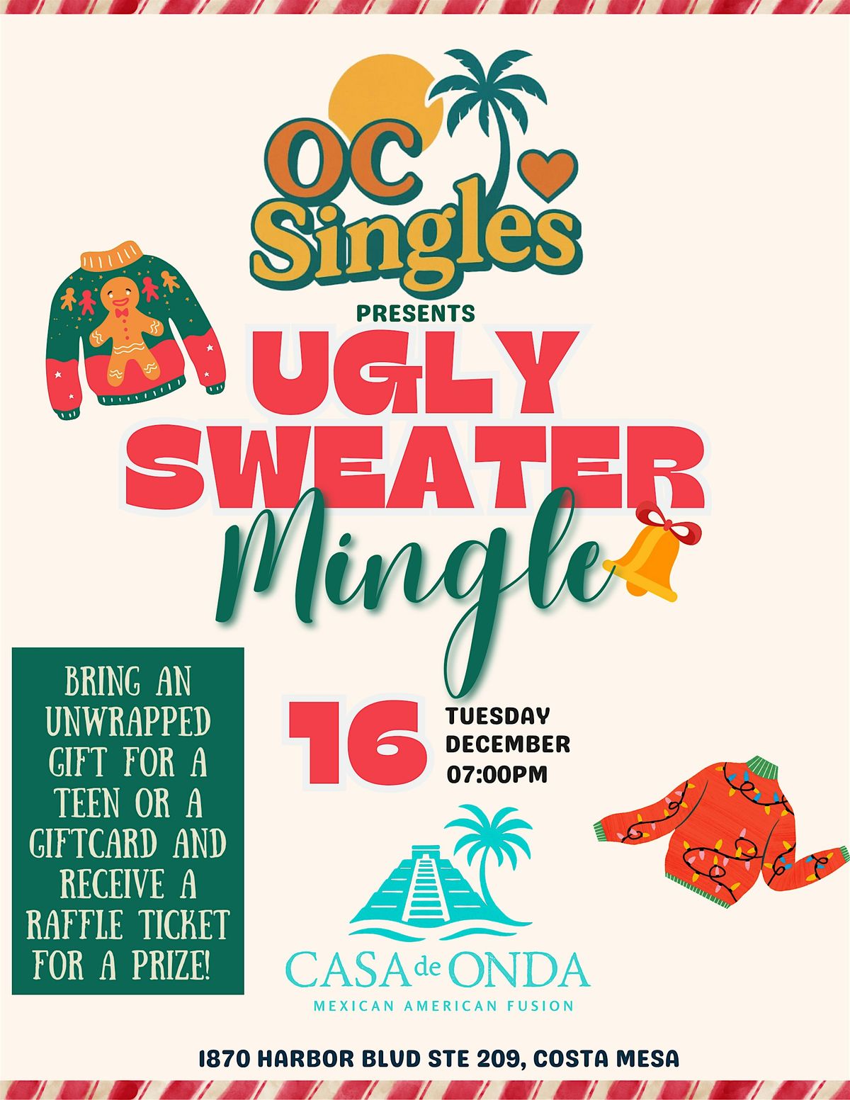 Singles Ugly Sweater Mixer, 16 December | Event in Costa Mesa | AllEvents