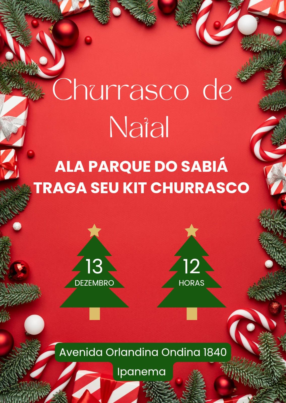 Churrasco de Natal na Ala Parque do Sabiá., 13 December | Event in Uberlândia | AllEvents