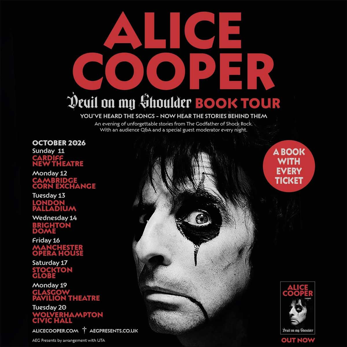 Alice Cooper - 'Devil on my Shoulder' Book at Brighton Dome