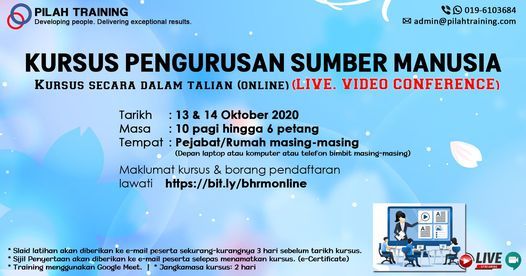 Kursus Pengurusan Sumber Manusia Online On Allevents In Online Events