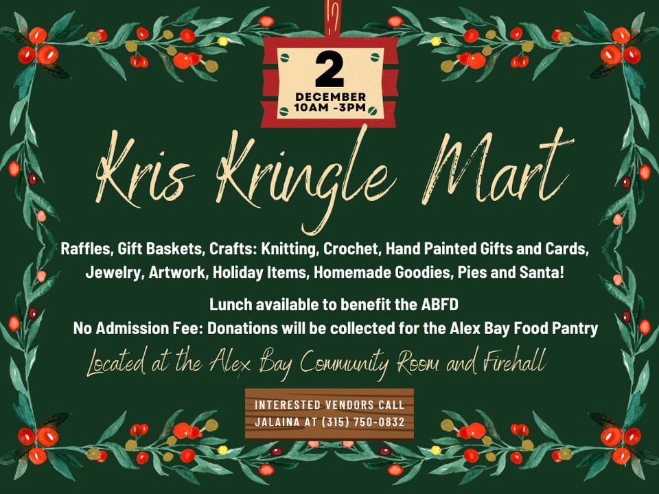 Kris Kringle Mart , Alexandria Bay Municipal Complex, December 2 2025