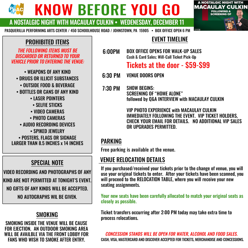 Home Alone Screening with Macaulay Culkin at Ovation Hall at Ocean Casino Resort, 7 December | Event in Atlantic City