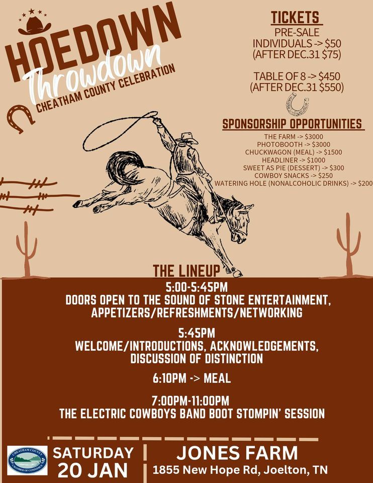 Hoedown Throwdown Cheatham Chamber Celebration, Jones Farm, 1855 New