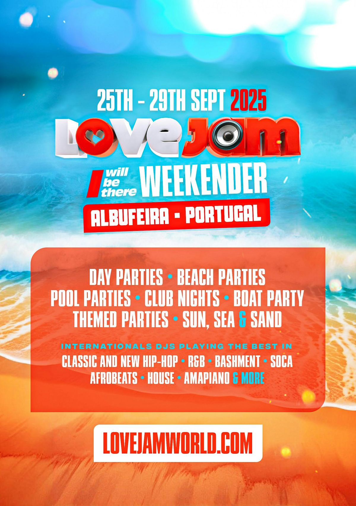 LoveJam - I Will Be There Weekender - Portugal 2025, 25 September | Event in Albufeira | AllEvents