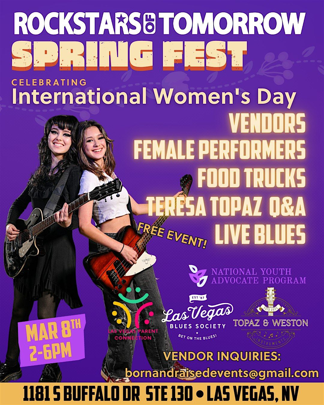 Spring Fest - FREE EVENT, Rockstars of Tomorrow | Las Vegas, 8 March ...