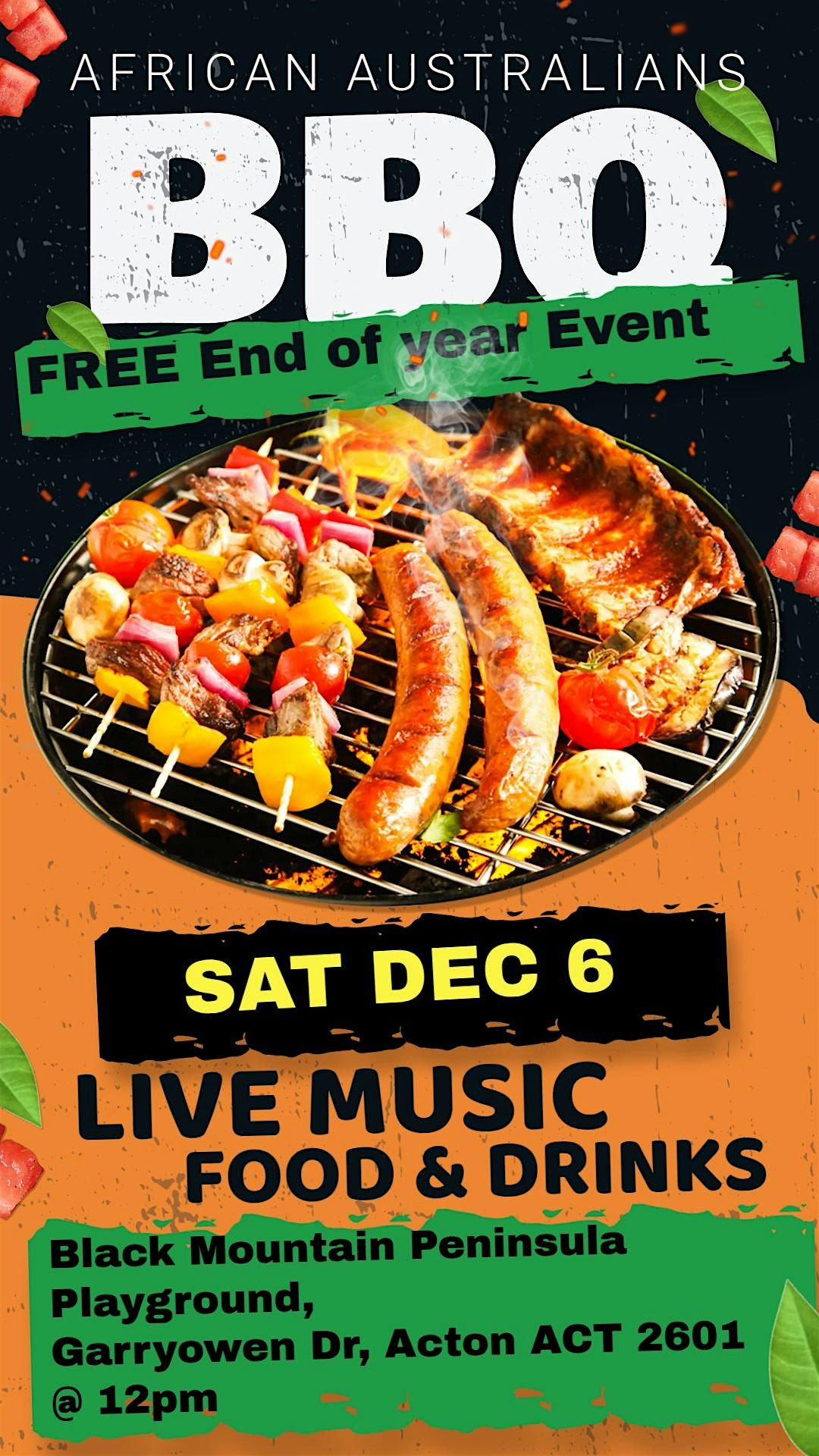 END OF YEAR FREE COMMUNITY BBQ, 6 December | Event in Acton | AllEvents