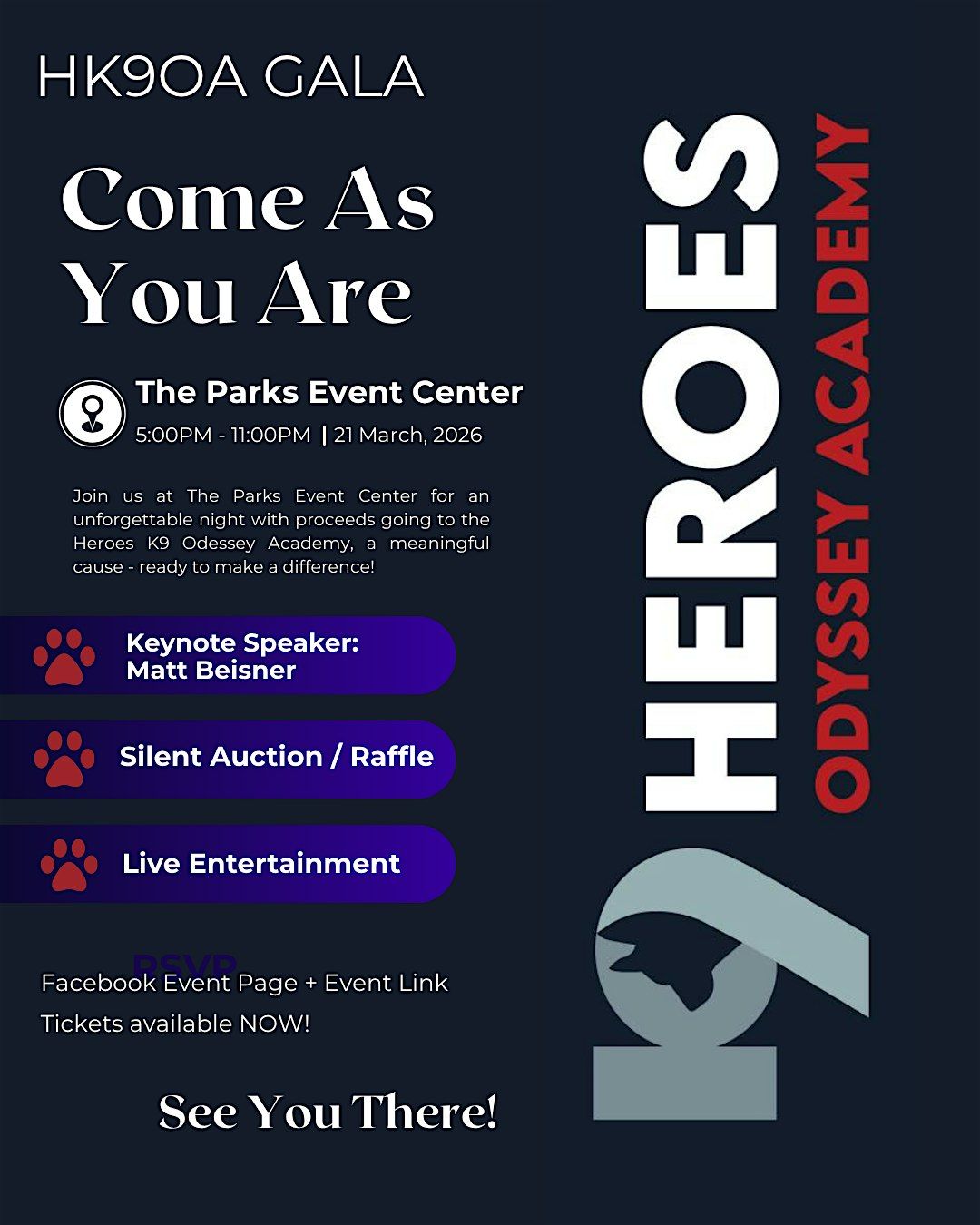 “Come as You Are Gala”, 21 March | Event in Waite Park | AllEvents