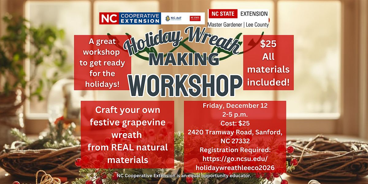 Holiday Wreath Making Workshop, 12 December | Event in Sanford | AllEvents