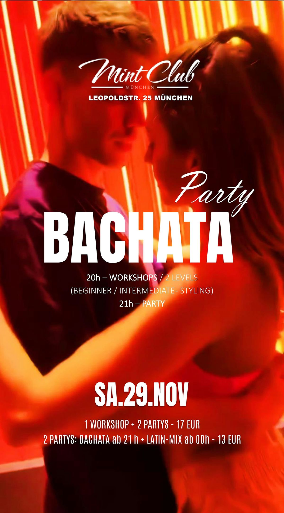 Sensual Bachata Party mit(  2 Workshops) am Samstag 29.11.2025, 29 November | Event in München | AllEvents