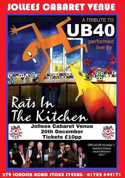 Rats In The Kitchen Ub40 Tribute At Jollees Cabaret Venue Stoke