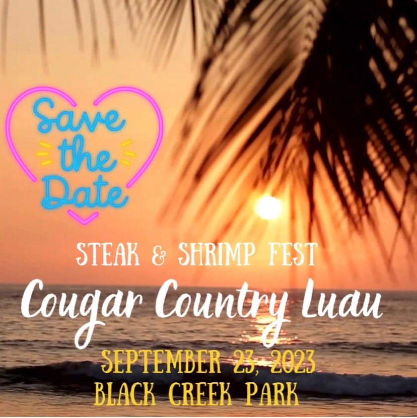 Copper Elementary Steak & Shrimp Fest 2023 Cougar Country Luau, Black