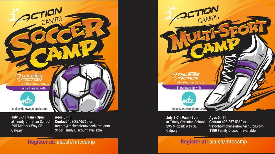 MTC Sports Camps 2023, Trinity Christian School, Calgary, July 3 to