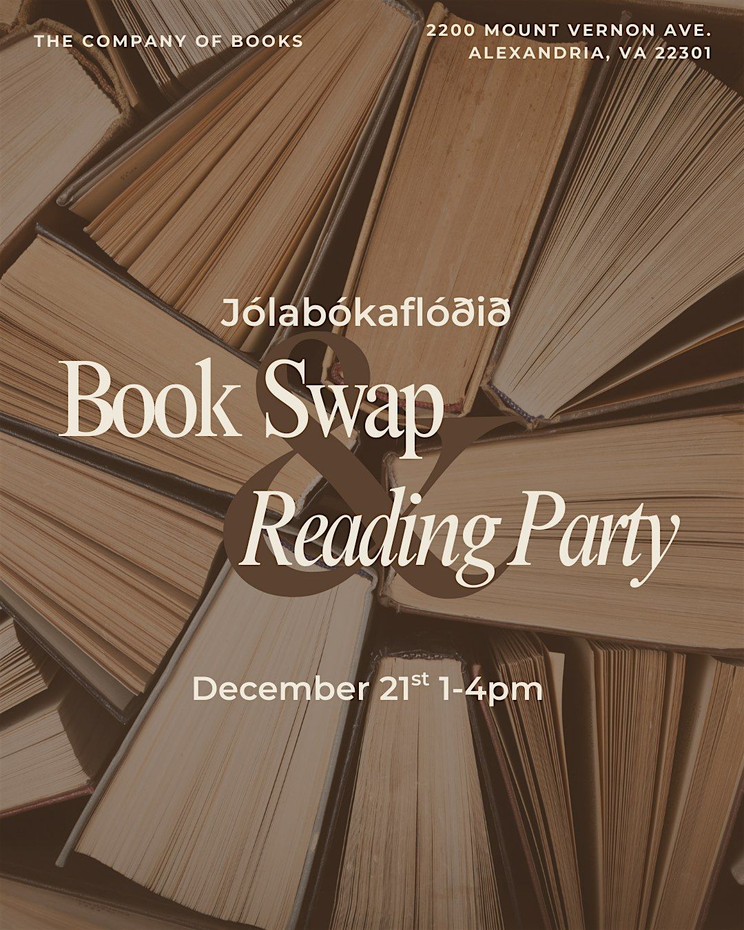 Jólabókaflóðið Book Swap/Reading Party, 21 December | Event in Alexandria | AllEvents