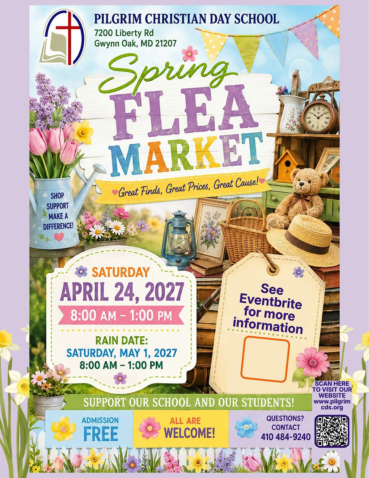 Spring Into Savings! PCDS Spring Flea Market & Fundraiser, Pilgrim ...