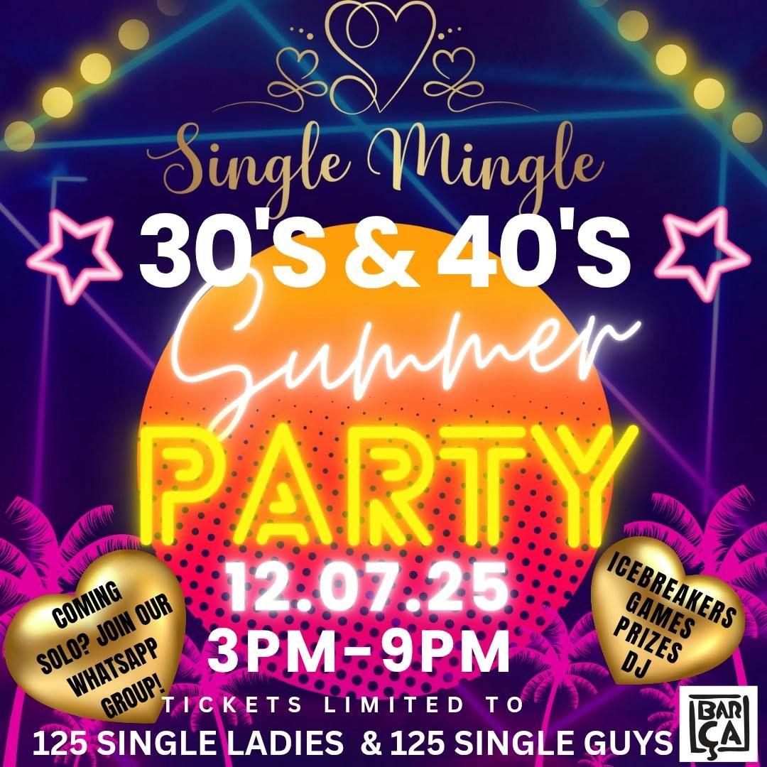 Single Mingle - 30's &amp; 40's (Summer Party!) Saturday 12th July 2025, 12 July | Event in Manchester