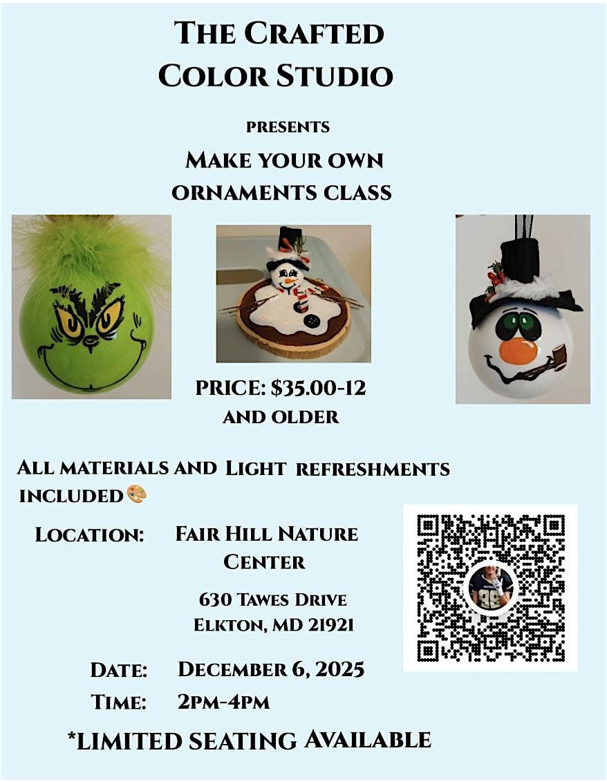 Crafted Color Studio Ornament Making, 6 December | Event in Elkton | AllEvents