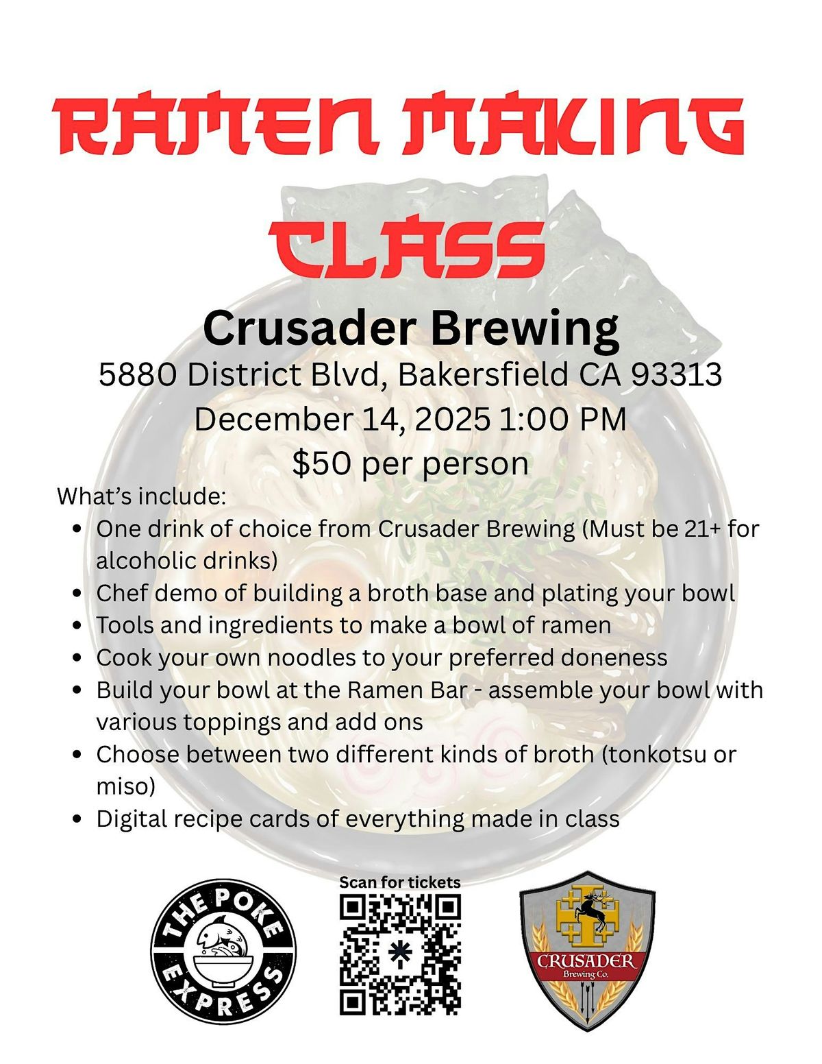 Ramen Making Class, 14 December | Event in Bakersfield | AllEvents