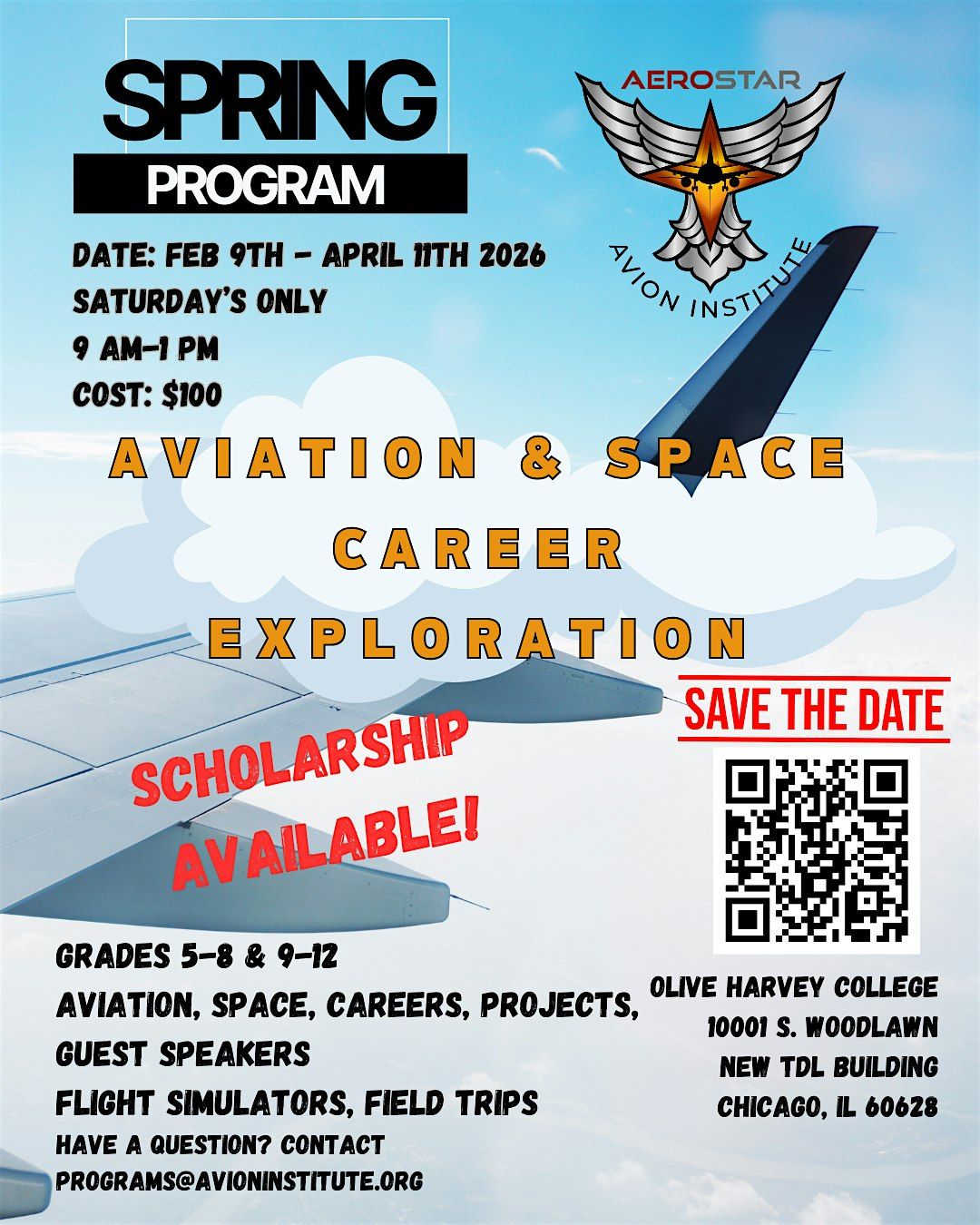 AeroStar Aviation Exploration Spring 2026 Session (Feb 9th - April 11th), 9 February | Event in Chicago | AllEvents