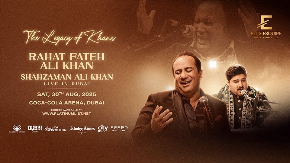 Legacy of the Khans - Ustad  Rahat Fateh Ali Khan and  Shazman Ali Khan, 30 August | Event in Dubai | AllEvents