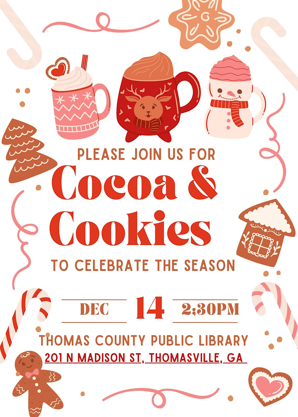 Cocoa and Cookies for Christmas, 14 December | Event in Thomasville | AllEvents