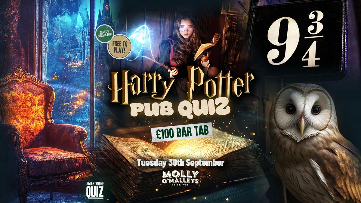 POT LUCK PUB QUIZ 🤔 Every Tuesday at Molly O'Malleys | Harry Potter Theme , 30 September | Event in Preston