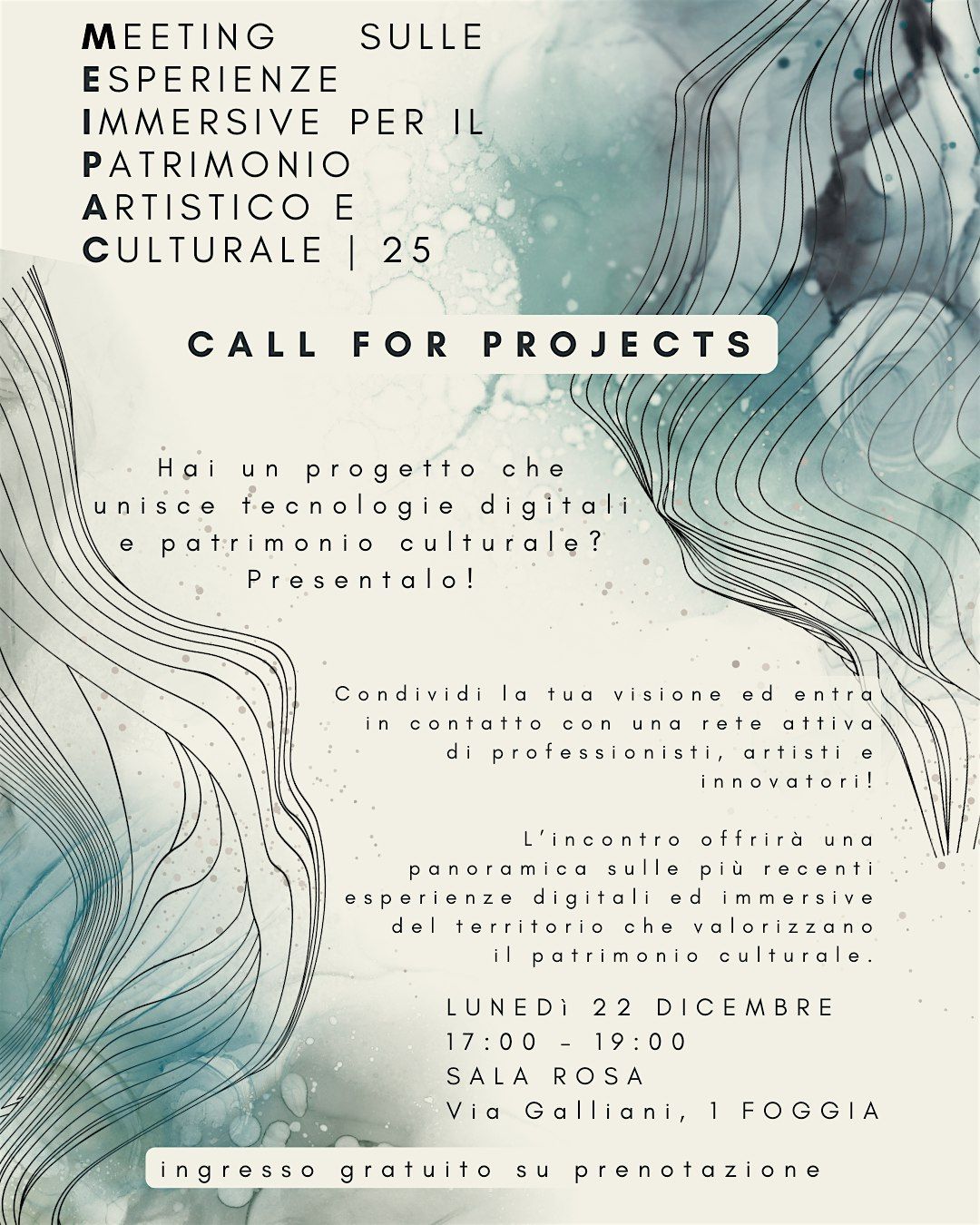 MEIPAC Meeting sulle esperienze immersive applicate al patrimonio culturale, 22 December | Event in Foggia
