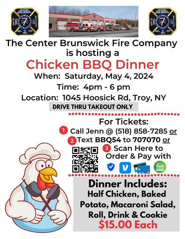 CHICKEN BBQ FUNDRAISER , 1045 Hoosick Rd, Troy, NY, 4 May 2024 AllEvents.in