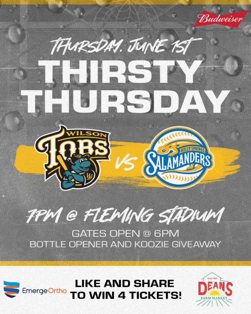 Wilson Tobs vs. Holly Springs Salamanders, 13 June | Event in Wilson | AllEvents