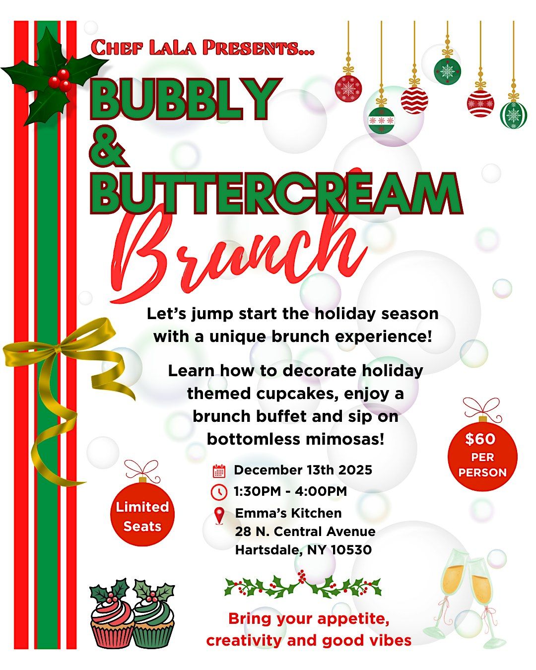 Chef LaLa Presents...Bubbly & Buttercream Brunch, 13 December | Event in Hartsdale | AllEvents