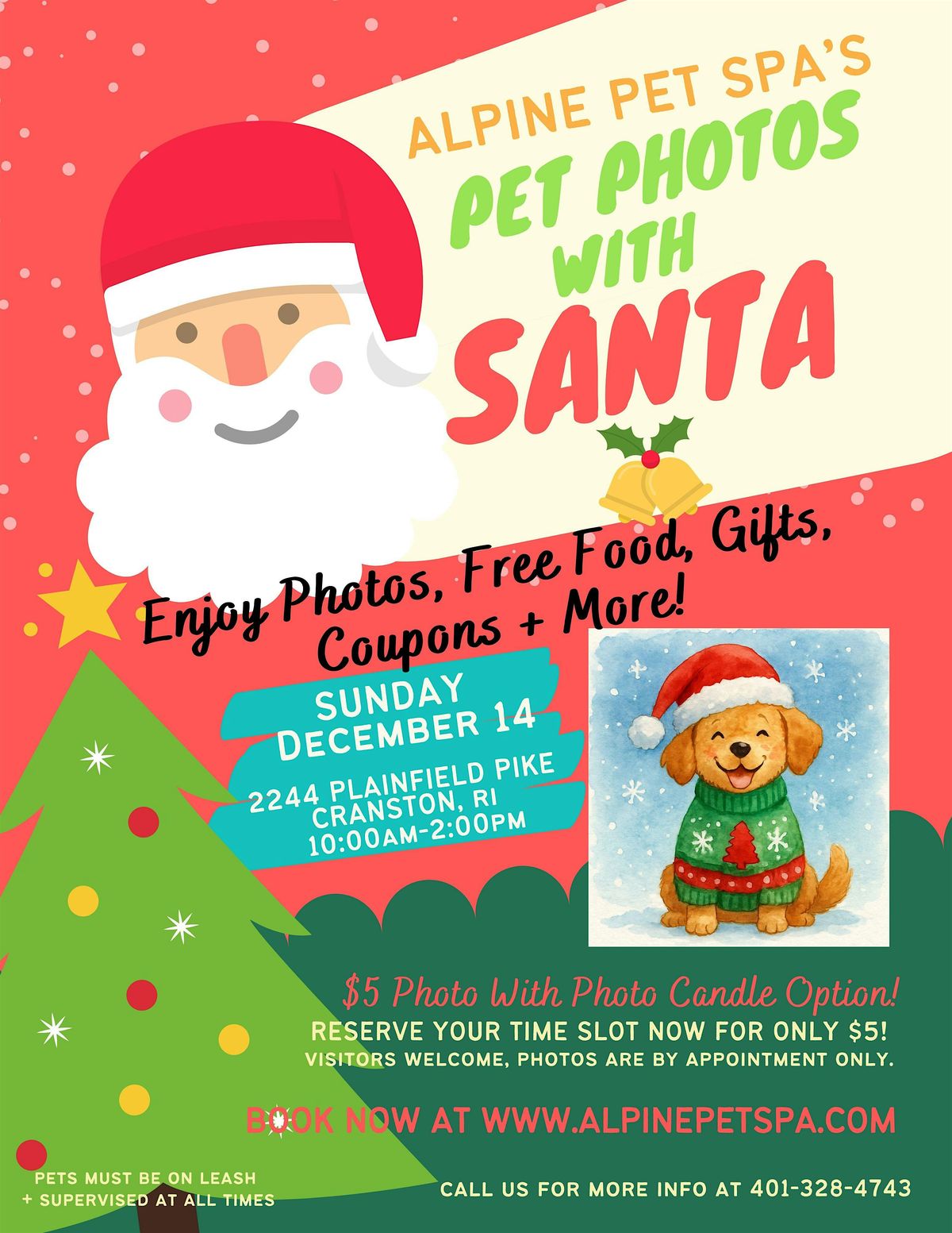 Alpine Pet Spa Pet Photos With Santa, 14 December | Event in Cranston | AllEvents