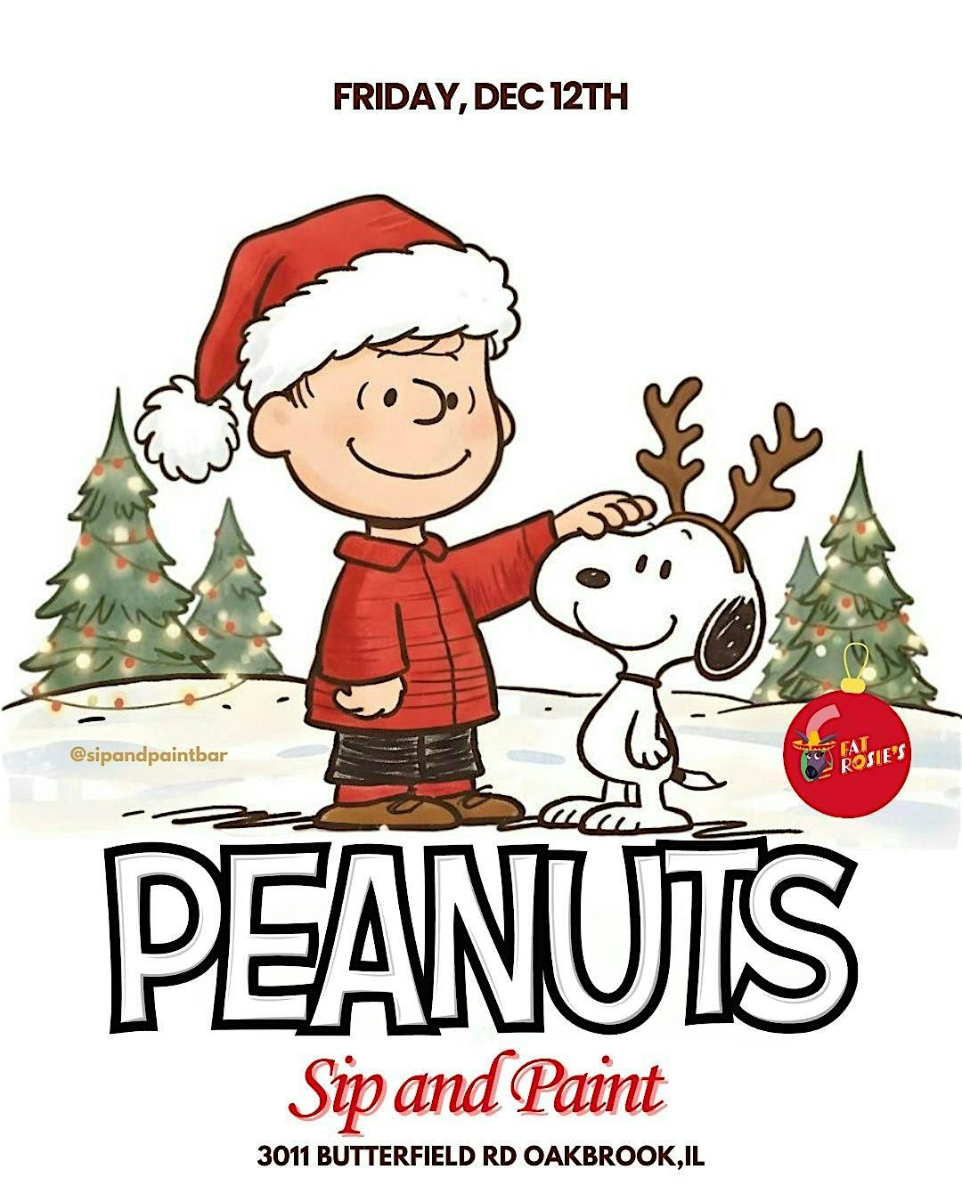 Peanuts Christmas Edition: Sip and Paint, 12 December | Event in Oak Brook | AllEvents