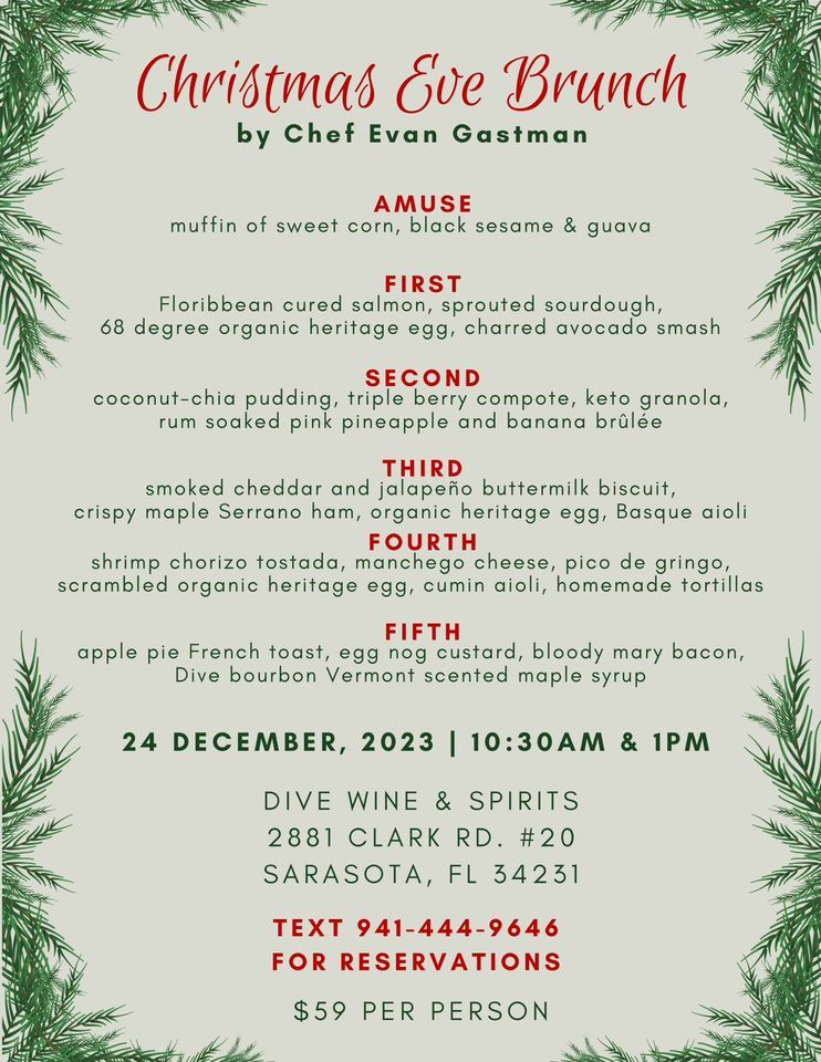 Christmas Eve Brunch w/ Chef Evan Gastman, Dive Wine & Spirits
